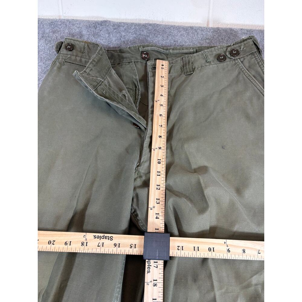 Vintage 50s US Army M1943 Field Trousers Pants Men 34 Green Military Utility HPT - Picture 9 of 11